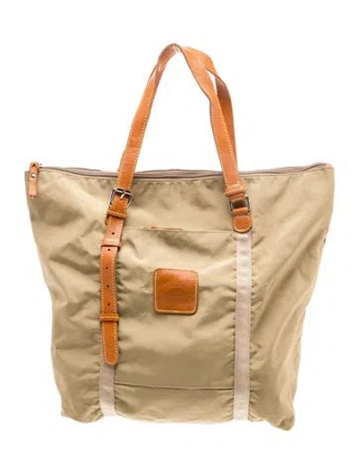Pre-owned Bric's Nylon Tote In Green