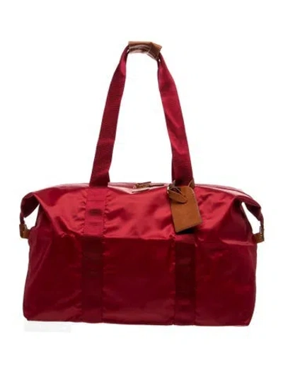 Pre-owned Bric's Nylon Weekender Bag In Red