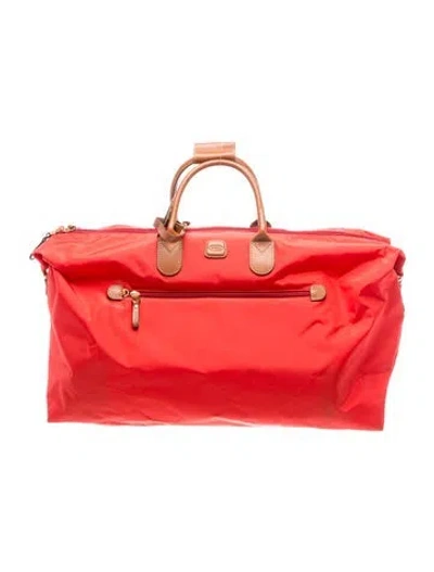 Pre-owned Bric's Nylon Weekender Bag In Red