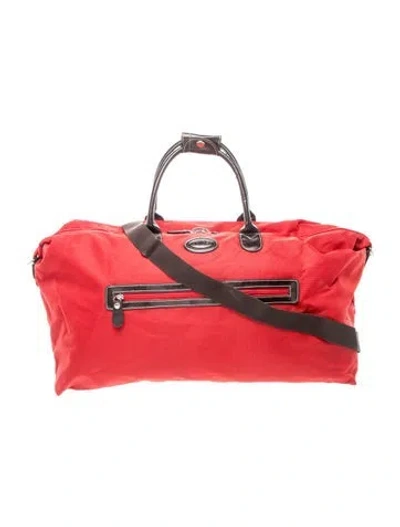 Pre-owned Bric's Nylon Weekender Bag In Red