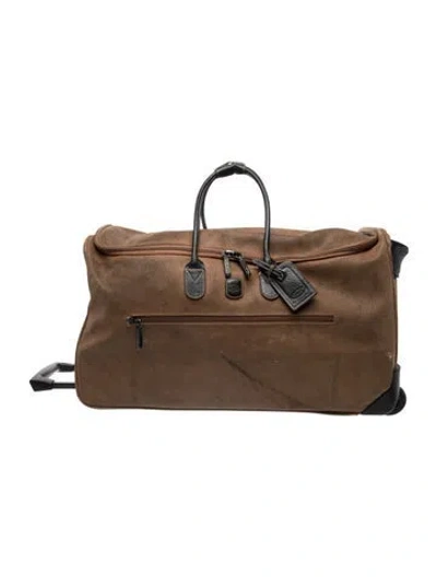 Pre-owned Bric's Suede Carry-on In Brown