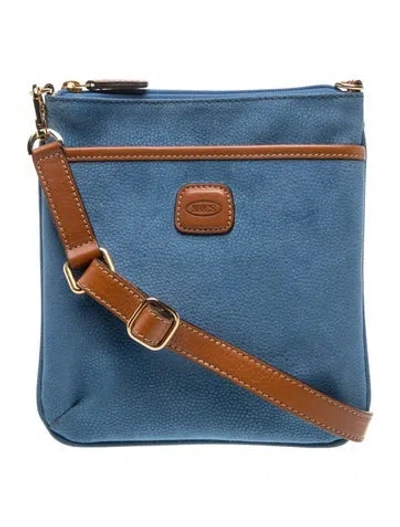 Pre-owned Bric's Suede Crossbody Bag In Blue