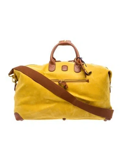 Pre-owned Bric's Suede Slouchy Duffel Carry-on Bag In Yellow