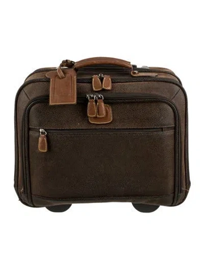 Pre-owned Bric's Suede Suitcase In Green