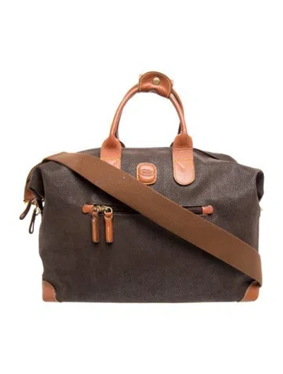Pre-owned Bric's Suede Weekender Bag In Brown