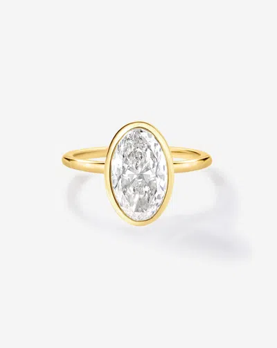 Bridal 2.50 Ct. Oval Natural Diamond In Whisper Thin® Bezel Engagement Ring