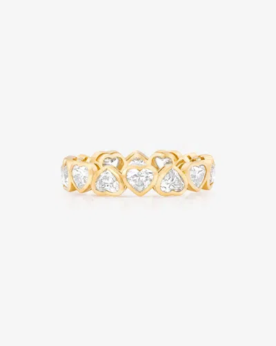 Bridal Heart Bezel Eternity Band Wedding Band In 14k Yellow Gold
