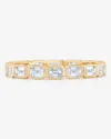 Bridal Sideways Emerald Bezel Eternity Band