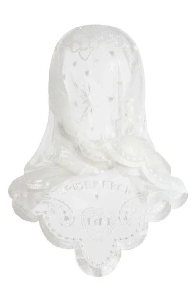 Bridemerch Bandana Embroidered Head Scarf In White