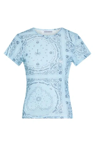Bridemerch Bandana Mesh Baby Tee In Blue