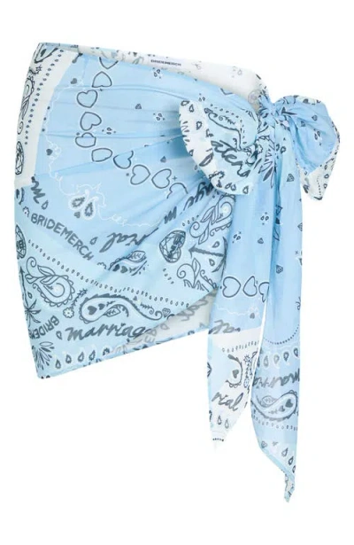Bridemerch Bandana Tie Sarong In Blue