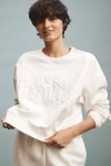 Bridemerch Bride Oversized Cropped Crew-neck Sweatshirt Top In White