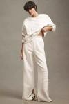 Bridemerch Bride Wide-leg Slit Sweatpants In White