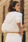 Bridemerch Embroidered Bride Terry Cropped Zip-up Sweatshirt Top