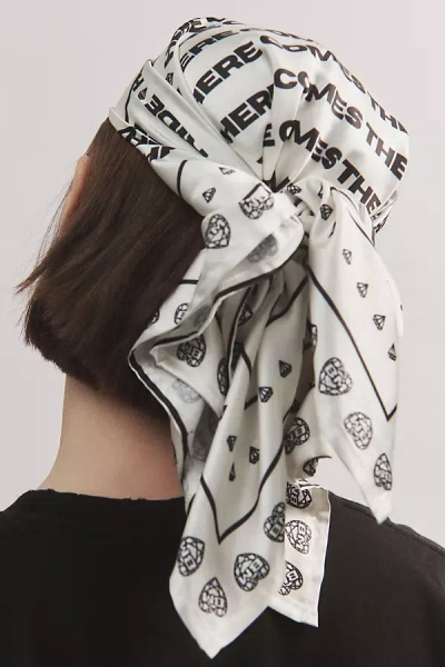 Bridemerch Here Comes The Bride Scarf In White