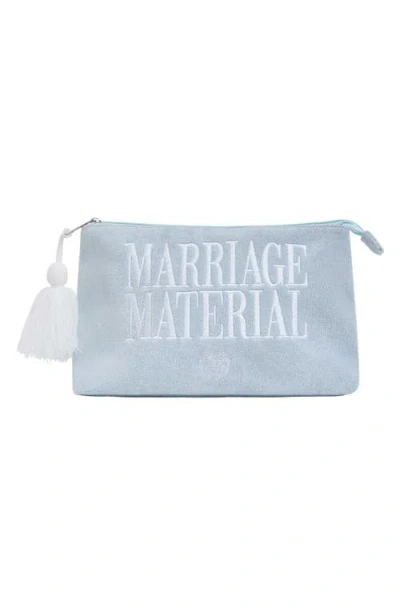 Bridemerch Marriage Material Collection Beach Tote In Blue