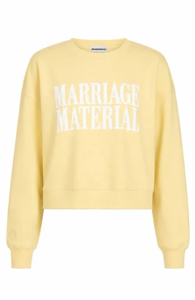 Bridemerch Marriage Material Collection Crop Crew In Yellow