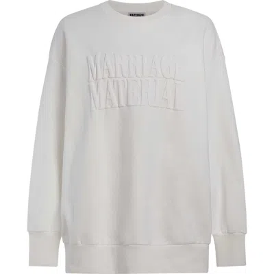 Bridemerch Marriage Material Collection Oversize Crewneck In Neutral