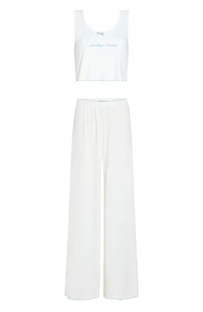 Bridemerch Marriage Material Collection Pj Set In White