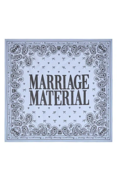 Bridemerch Marriage Material Collection Printed Bandana In Blue