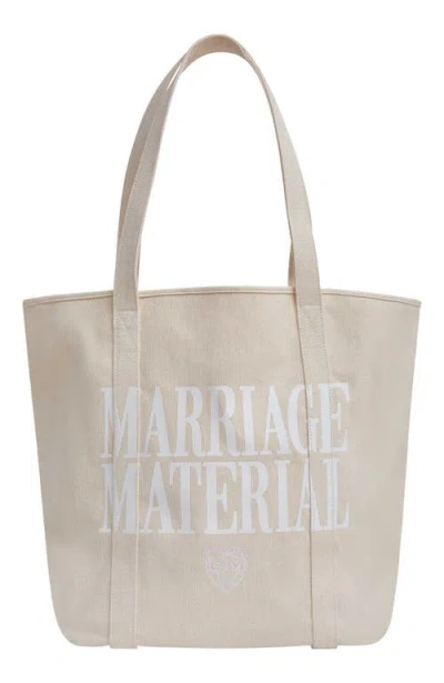 Bridemerch Marriage Material Collection Tote In Neutral