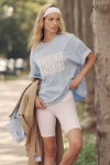 Bridemerch Marriage Material Oversized Tee In Blue