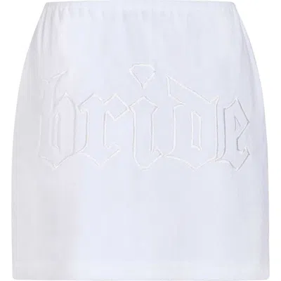Bridemerch Terry Bride Midi Skirt In White