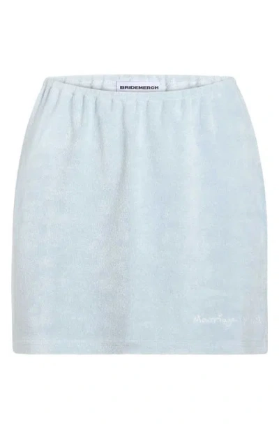 Bridemerch Terry Marriage Material Collection Midi Skirt In Blue