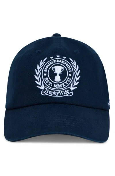 Bridemerch Trophy Wife Crest Dad Hat In Blue