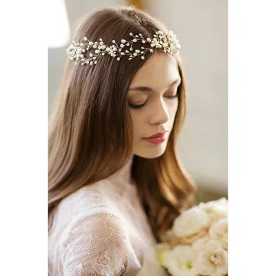 Brides And Hairpins Brides & Hairpins 'arabella' Jeweled Halo & Sash In White