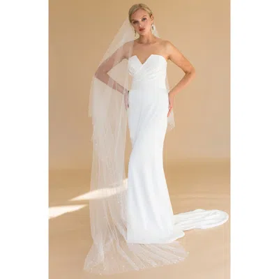 Brides And Hairpins Brides & Hairpins Arwen Imitation Pearl Cathedral Veil In Ivory