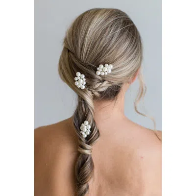 Brides And Hairpins Brides & Hairpins Ataya Comb Set Of 3 In Gold In Silver