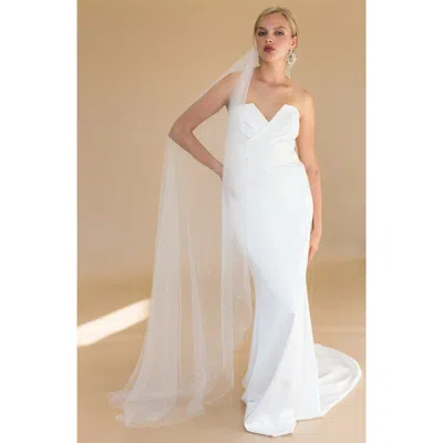 Brides And Hairpins Brides & Hairpins Eudora Imitation Pearl Floor Length Veil In Ivory