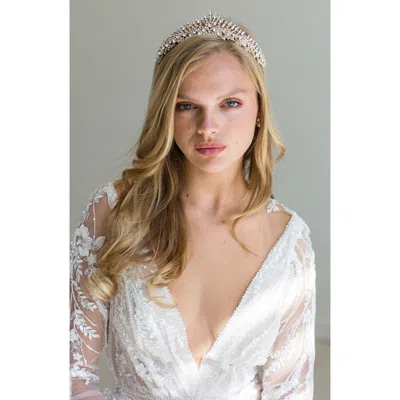 Brides And Hairpins Brides & Hairpins Hessa Austrian Crystal Crown In Gold