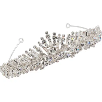 Brides And Hairpins Brides & Hairpins Hessa Austrian Crystal Crown In Silver