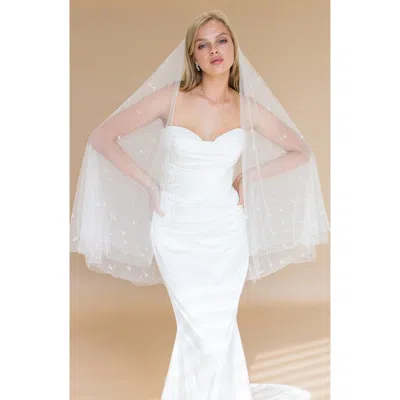 Brides And Hairpins Brides & Hairpins Ilaria Imitation Pearl Fingertip Veil In Ivory