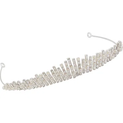 Brides And Hairpins Brides & Hairpins Indira Crystal & Imitation Crown In Silver
