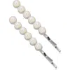 Brides And Hairpins Brides & Hairpins Iva Set Of 2 Imitation Pearl Bobby Pins In Silver