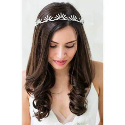 Brides And Hairpins Brides & Hairpins Mishael Marquise Crystal Crown In Silver