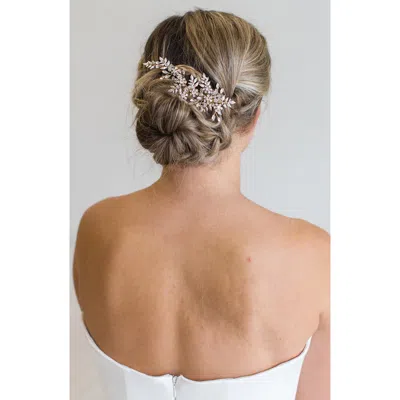 Brides And Hairpins Brides & Hairpins Kalene Crystal & Pearl Comb In Gold