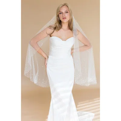 Brides And Hairpins Brides & Hairpins Nebula Imitation Pearl & Crystal Fingertip Veil In Ivory