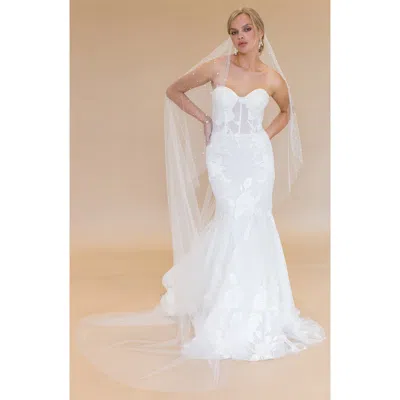 Brides And Hairpins Brides & Hairpins Novalie Imitation Pearl & Crystal Veil In Ivory