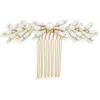Brides And Hairpins Brides & Hairpins Seira Opal & Faux Pearl Hair Comb In Gold