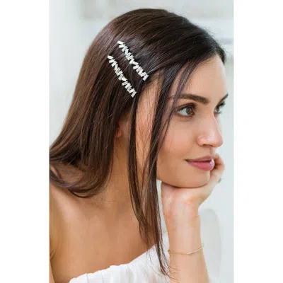 Brides And Hairpins Brides & Hairpins Tobi Set Of 2 Hair Clips In Silver