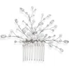 Brides And Hairpins Brides & Hairpins Ziva Austrian Crystal & Faux Pearl Hair Comb In Silver