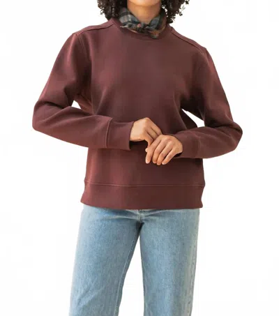 Bridge & Burn Bailey Crew Sweatshirt In Burgundy In Brown