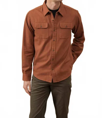 Bridge & Burn Bedford Shirt In Terracotta Melange In Brown