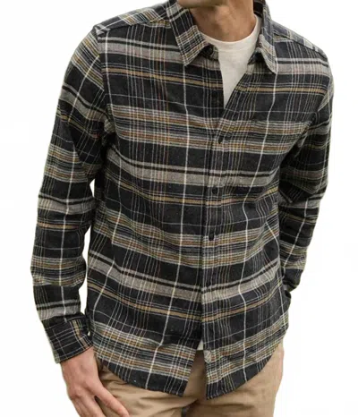 Bridge & Burn Larson Brushed Flannel Shirt In Volcanic Plaid In Black