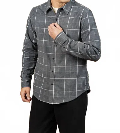 Bridge & Burn Larson Button-up Shirt In Shadow Twill Windowpane In Gray