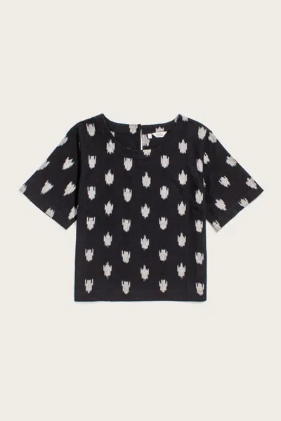 Bridge & Burn Leona Boxy Cropped Shirt In Black